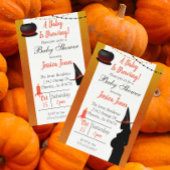 ハロウィーンベビーはブルーイング魔女モダン赤ちゃんシャワー 招待状