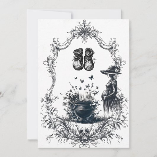 ハロウィーンベビーはブルーボーイベビーシャワー 招待状 (裏面)