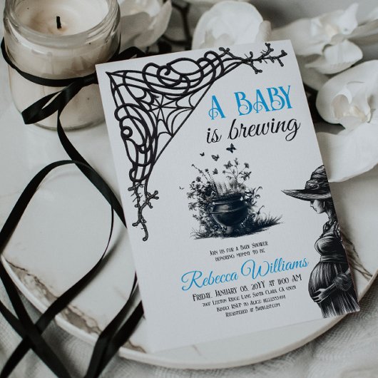 ハロウィーンベビーはブルーボーイベビーシャワー 招待状