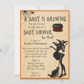 ハロウィーンベビーはメール・ウィッチで醸造シャワー 招待状 (正面)