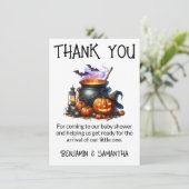 ハロウィーンベビーは醸造シャワーサンキューカード 招待状 (スタンド正面)