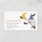 ハロウィーンベビーシャワーかわいい幽霊おむつラッフル エンクロージャーカード (正面)