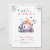 ハロウィーンベビーシャワーかわいい幽霊 招待状 (正面)