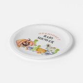 ハロウィーンベビーシャワーカボチャとポーション ペーパープレート (アングル)