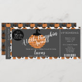 ハロウィーンベビーシャワーカボチャチケット招待状 招待状 (正面/裏面)