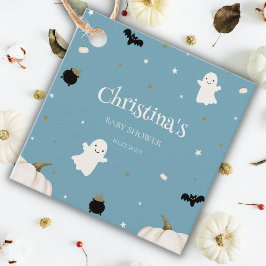 ハロウィーンベビーシャワーパステルブルー フェイバータグ