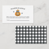 ハロウィーンベビーシャワーパンプキンおむつラッフル エンクロージャーカード (正面/裏面)