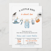 ハロウィーンベビーシャワーパーティの招待状 – 編集可能 招待状 (正面/裏面)