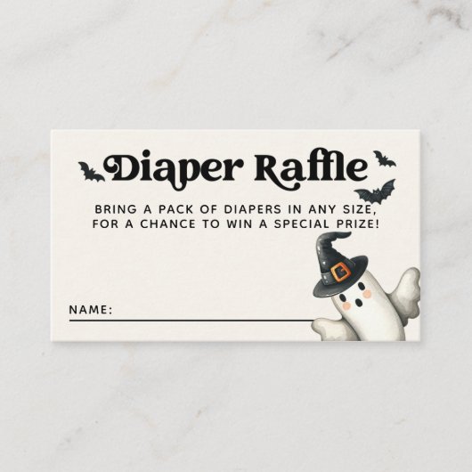 ハロウィーンベビーシャワーリトルブオムツラッフル エンクロージャーカード (正面)
