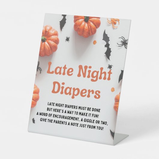 ハロウィーンベビーシャワーリトルブー招待状 台座サイン (正面)