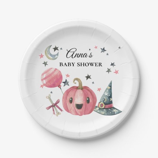 ハロウィーンベビーシャワーリトルブー紙プレート ペーパープレート (正面)