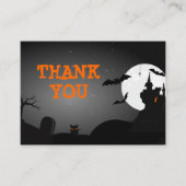 ハロウィーンベビーシャワー幽霊のよく出るハウスありがとう エンクロージャーカード (正面)