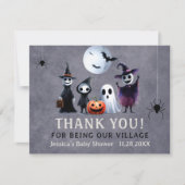 ハロウィーンベビーシャワー幽霊のよく出るヴィレッジ サンキューカード (正面)