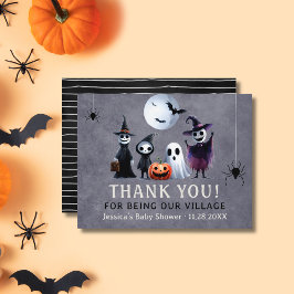 ハロウィーンベビーシャワー幽霊のよく出るヴィレッジ サンキューカード