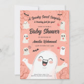 ハロウィーンベビーシャワー幽霊不気味スウィート 招待状 (正面)