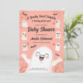 ハロウィーンベビーシャワー幽霊不気味スウィート 招待状 (スタンド正面)