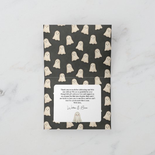 ハロウィーンベビーシャワー折り畳みサンキューカード サンキューカード (内部)