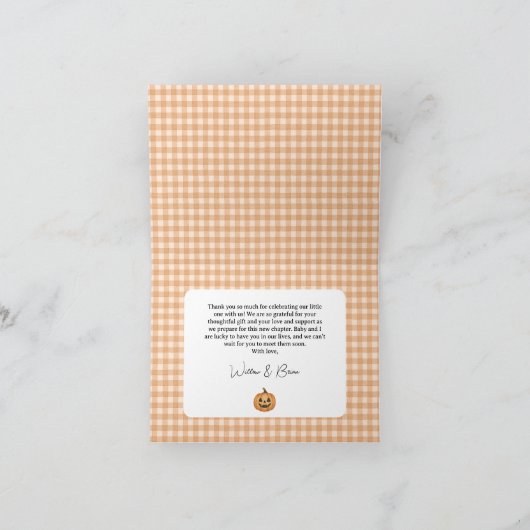 ハロウィーンベビーシャワー折り畳みサンキューカード サンキューカード (内部)