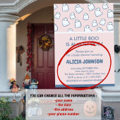 ハロウィーンベビーシャワー招待状ズリトルブピンク 招待状