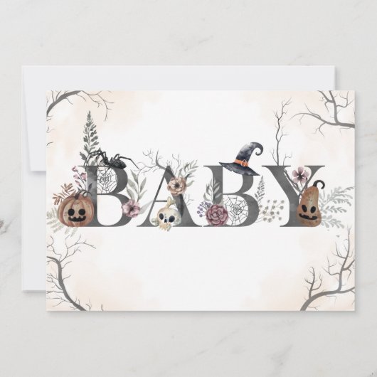 ハロウィーンベビーシャワー招待状テンプレート 招待状 (裏面)