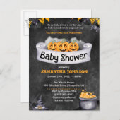 ハロウィーンベビーシャワー招待状 インビテーションポストカード (正面/裏面)