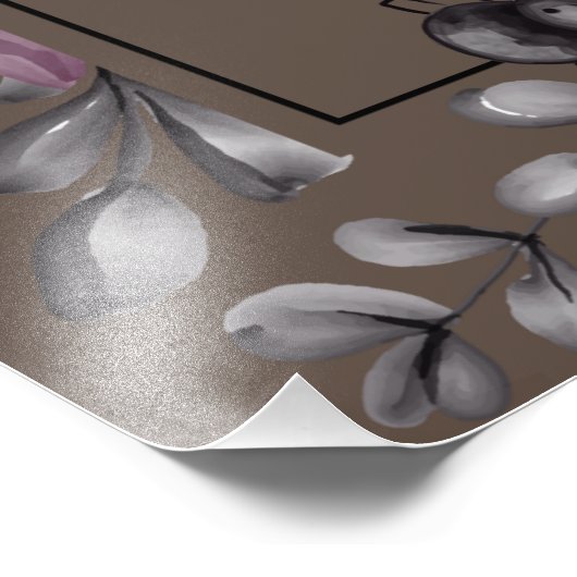 ハロウィーンベビーシャワー、ウェルカムサイン不気味フローラ フォトプリント (角)