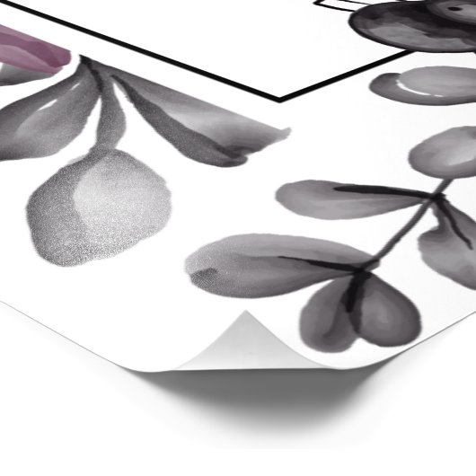 ハロウィーンベビーシャワー、ウェルカムサイン不気味フローラ フォトプリント (角)