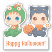 ハロウィーンベビーブラックキャットドラゴンカスタム文字 シール (正面)
