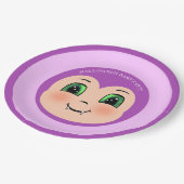 ハロウィーンベビーヴァンパイアオンバイオレットパーティー ペーパープレート (アングル)