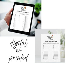 ハロウィーンベビー名競走ベビーシャワーゲームカード 招待状