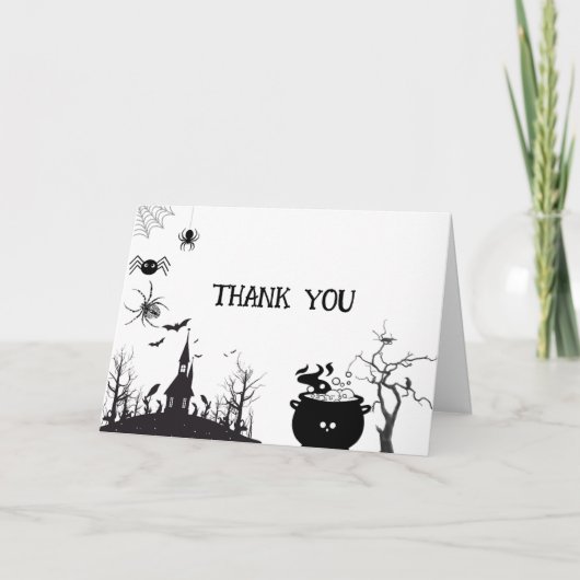 ハロウィーンベビー感謝してい醸造あなたベイビーシャワー サンキューカード (正面)