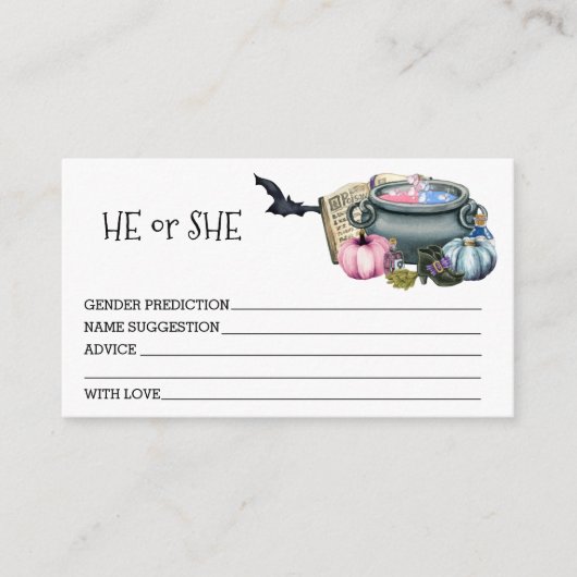 ハロウィーンベビー醸造ジェンダーが予測を明らかにする エンクロージャーカード (正面)