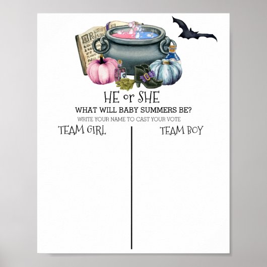 ハロウィーンベビー醸造ジェンダー投票投票を明らかにする ポスター (正面)