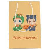 ハロウィーンベビー黒猫ドラゴンの衣装 ミディアムペーパーバッグ (正面)