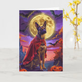 ハロウィーンベルギーマリノイドッグパンプキンス怖い カード (黄色い花)