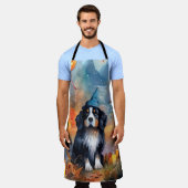 ハロウィーンベルネーズマウンテンとカボチャ怖 エプロン (着用した状態)