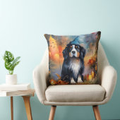 ハロウィーンベルネーズマウンテンとカボチャ怖 クッション (椅子)