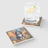 ハロウィーンベルネーズマウンテンとカボチャ怖 ストーンコースター (横)