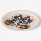 ハロウィーンベルネーズマウンテンドッグスウィッチ幽霊 ペーパープレート (アングル)