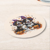 ハロウィーンベルネーズマウンテンドッグスウィッチ幽霊 ラウンドペーパーコースター (アングル)