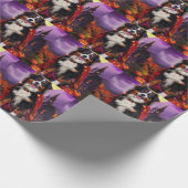 ハロウィーンベルネーズマウンテンドッグパンプキンズ怖 ラッピングペーパー (角)