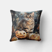 ハロウィーンベンガル猫カボチャ怖 クッション (裏面)