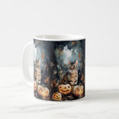 ハロウィーンベンガル猫カボチャ怖 コーヒーマグカップ (正面左)