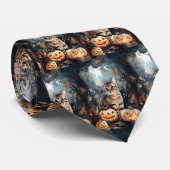 ハロウィーンベンガル猫カボチャ怖 ネクタイ (ロール)