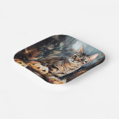 ハロウィーンベンガル猫カボチャ怖 ペーパープレート (傾斜あり)