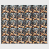 ハロウィーンベンガル猫カボチャ怖 ラッピングペーパー (フラット)