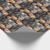 ハロウィーンベンガル猫カボチャ怖 ラッピングペーパー (角)