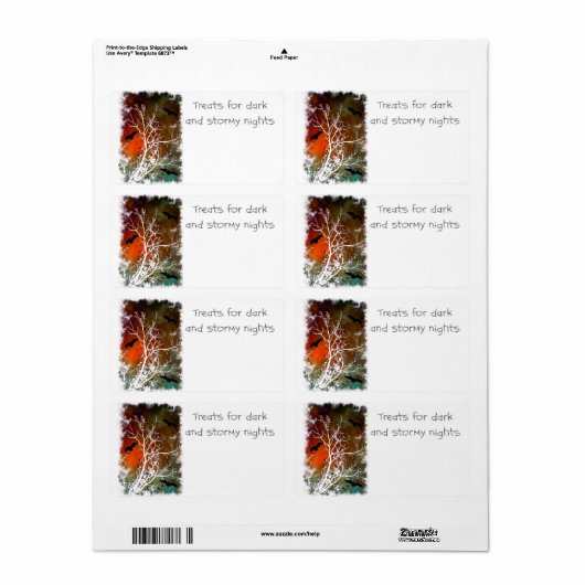 ハロウィーンベーキングまたはドリンクのミックスラベル嵐の夜 ラベル (フルシート)