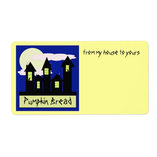 ハロウィーンベーキングまたはドリンクのミックスラベ幽霊のよく出るルハウス ラベル (正面)