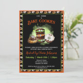 ハロウィーンベーキングクッキー交換パーティの招待状 招待状 (スタンド正面)